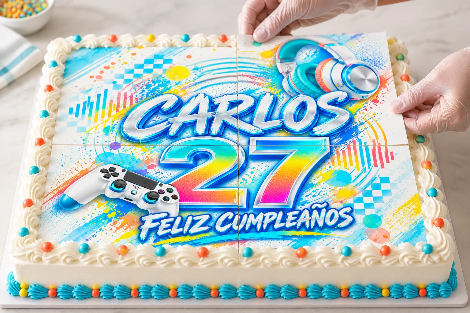 Así se unen las partes. Alinea los bordes de las cuatro hojas para completar la imagen.